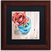 סימן מסחרי אמנות יפה רוז באומנות בד jar מאת ג'ניפר רדסטרייק שחור מט, מסגרת עץ