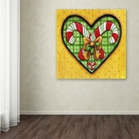 סימן מסחרי אמנות Candy Cane Heart אמנות קנבס מאת ג'ניפר נילסון