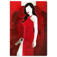 סטודיו Wynwood אופנה וגלם קיר אמנות בד מדפיס שמלת 'סוכן סודי' - אדום, שחור