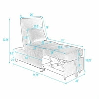 כיסא פוטון של Aukfa עם כרית המותני וכיסים צדדיים- כיסא להמרה מיטת שינה לחלל קטן- אפור