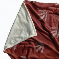 פשוט דפוס נוצה של דייזי פליס זריקת שמיכה, אדום ליגונברי, זריקה סטנדרטית
