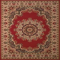 יונייטד וויברס פלאזה פליסיטי רץ שטיח, דפוס מדליון, אדום, 2 '7'2