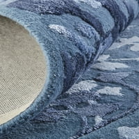 שטיח צמר פרחוני נמוך וח'אלו, Vallarta כחול קרח כחול, 8ft 10ft שטיח שטח