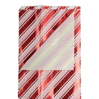 נייר חג מתנת רקמות, אדום ולבן רדיד סוכריות מקל,, 6 חבילה