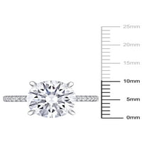 Miabella's Carat T.G.W. יצר טבעת אירוסין של מויסניט 10K זהב לבן