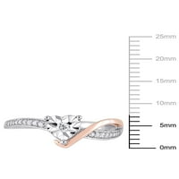 Miabella Carat Diamond 10kt טבעת הבטחה מערבולת לב זהב דו-גוונת