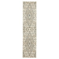 מוהוק בית אוסלו שטיח רץ גיאומטרי מקורה, אפור, 111 10 '