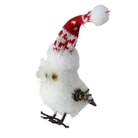 6 רטרו חג המולד חורף ינשוף ב נורדי כובע עם טוויג כנפי ורגליים קישוט