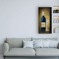 סימן מסחרי אמנות 'בקבוק יין עם זכוכית' אמנות בד מאת פבלו אסטבן