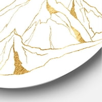 עיצוב אמנות 'מינימליסטי זהב ליניארי סט של עננים והרים' מודרני מעגל מתכת קיר אמנות-דיסק של 23