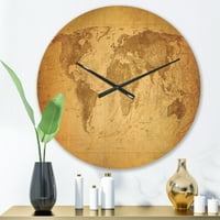 עיצוב 'מפה קלאסית מסורתית' שעון קיר עץ מודרני