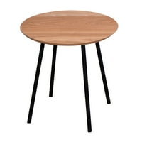 שולחן קפה עגול סקיילנד עגול, שולחן צד טבעי ספה עם רגלי מתכת לסלון, חדר שינה