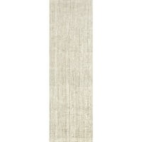 Nuloom Ashli ​​שטיח רץ יוטה מוצק, 2 '6 6', מחוץ לבנה