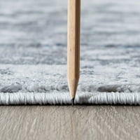 מדליון שטיחי שטיחים מסורתיים אפור, מלבן מקורה קל לניקוי