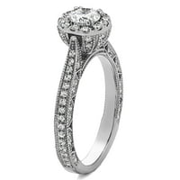 סט כלות טבעת: טבעת אירוסין עם יהלומים ומרכז מויסניט בזהב שני טון זהב שני טונים