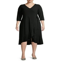 שמלת עטיפה של Terra & Sky Sky Plus Size עם פרט פרט