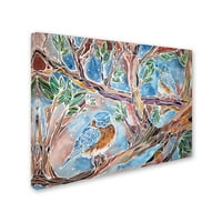 סימן מסחרי אמנות 'ציפור כחולה תענוג' אמנות בד מאת לורן מוס