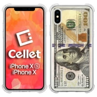 Cellet TPU Proguard Case עם $ Bill עבור Apple iPhone XS & X