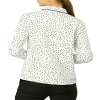 מציאות ייחודיות נקודות פולקה לנשים נקודות שרוול ארוך כפתור מטה חולצת צבע