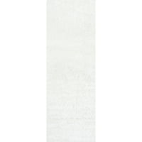 Nuloom Marleen Contemporary Shag Runner Rug, 2 '6 18', מחוץ לבנה