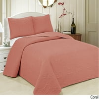 סט מיטות מיטה גדול עם 3 חלקים עם גודל מלך צבעוני גיאומטרי-אלמוגי