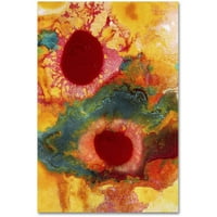 אמנות סימן מסחרי 'מופשט' חינניות אדומות אנכיות 'אמנות קנבס מאת איימי וונגסגרד