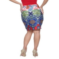 חצאית עיפרון צבעונית של פייזלי מודפס נשים
