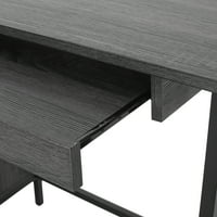 שולחן מחשב מעץ עכשווי מוספירה בית אצילי, אפור כהה ושחור