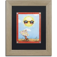 סימן מסחרי אמנות כיף בשמש אמנות קנבס מאת ג'ניפר נילסון, שחור מט, מסגרת ליבנה