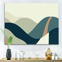 עיצוב 'נוף עם גבעות, ארט גיאומטרי מופשט' מודרני הדפס אמנות קיר בד מודרני