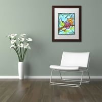 סימן מסחרי אמנות צפרדעים סניף שלישייה אמנות קנבס מאת ג'ניפר נילסון, לבן מט, מסגרת עץ