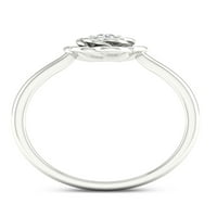 Imperial 1 10ct TDW Diamond 10k טבעת אופנה פרח ורד זהב לבן