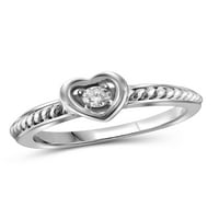 טבעות יהלומים של תכשיטנים לנשים - תכשיטי טבעת יהלומים לבנים של קראט - להקות כסף סטרלינג לנשים - טבעת מאת