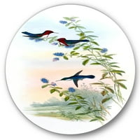 עיצוב 'עתיק' Hummingbird II 'מסורתי אמנות קיר מתכת מסורתית - דיסק של 11