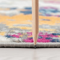 שטיח אזור עכשווי מופשט רץ מקורה רב-צבעוני קל לניקוי