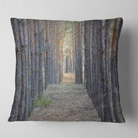 עיצוב עיצוב צילום יער עץ אורן דליל - כרית לזרוק יער מודרני - 18x18