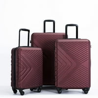 מערכי מזוודות ABS מזוודה קלה עם שני ווים, גלגלי ספינר - תואם TSA - אדום
