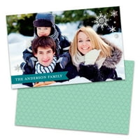 אישית פתית שלג חורף ירוק תמונה חג כרטיס