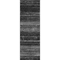 שטיח הרץ המרוקאי של Nuloom מרוקאי, 2 '6 6', שחור