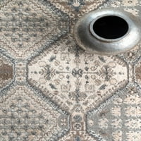 שטיח אזור אריחי וינטג 'נולום בקה, 8 '10', אפור