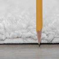 מעבר אזור שטיח זיון עבה מוצק צבע לבן מקורה מלבן קל נקי