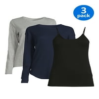 TIME ו- TRU CAMI לנשים, חולצת טריקו תרמית ושרוול ארוך, 3 חבילה