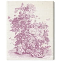 סטודיו ווינווד פרחוני פרחוני וקיר בוטני מדפיס קנבס מדפיס 'פרחים פרחים של 1700, סגול, לבן