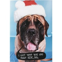 Hallmark yule Log כלב כרטיסי ארגז חג המולד