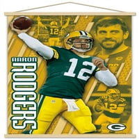 Green Bay Packers - פוסטר קיר של אהרון רודגרס עם מסגרת מגנטית, 22.375 34