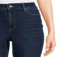 TIME ו- TRU ג'ינס ישר עם חריץ לנשים, 28 תסרים רגילים, גדלים 2-20