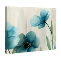 ווינווד סטודיו פרחוני ובוטני קיר אמנות הדפסי בד 'כחול פרחים השני' פרחוני-כחול, לבן
