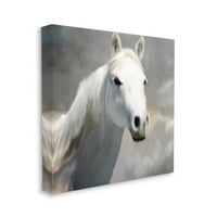 דקור ביתי סטופל דיוקן סוס לבן ציור בעלי חיים קיר קיר קיר מאת קים אלן