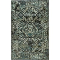 Mohawk Home Prismatic Welkis אפור מסורתי תקציר מרוקאי מסורתי שטיח אזור מודפס, 5'x8 ', כחול ואפור