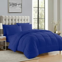 מיטה כחולה מלכותית יוקרתית בת 7 חלקים בתיק למטה מטה שמיכה אלטרנטיבית, מלאה